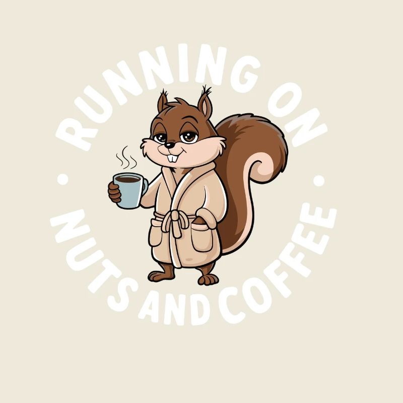 Running on Nuts and coffe funny Squirrel Coffee