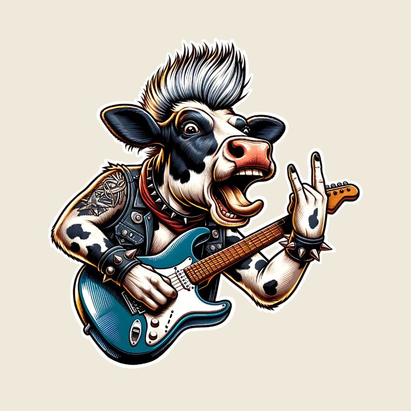 Kuh Guitariste de Rock and Roll