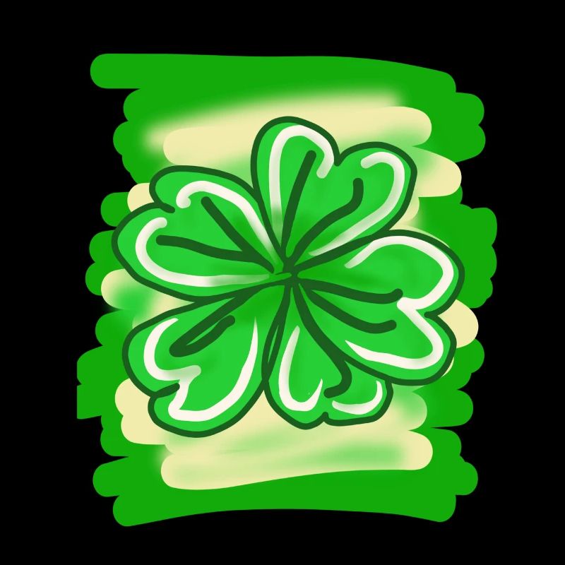 Kleeblatt handgemalt Glücksblatt St patricks Tag