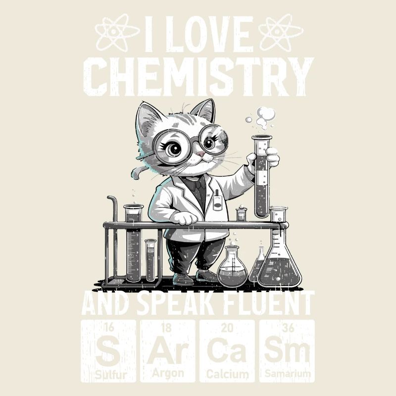 J’aime la chimie Funny Science Cat