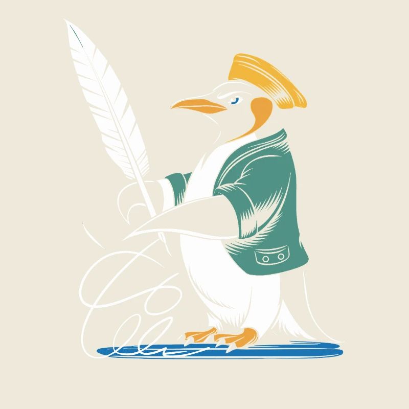 Calligraphie Pingouin Créativité avec Plume