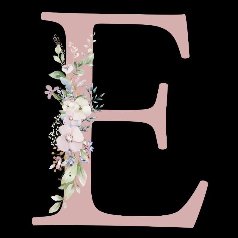 E Monogram, Floral, Personnalisable
