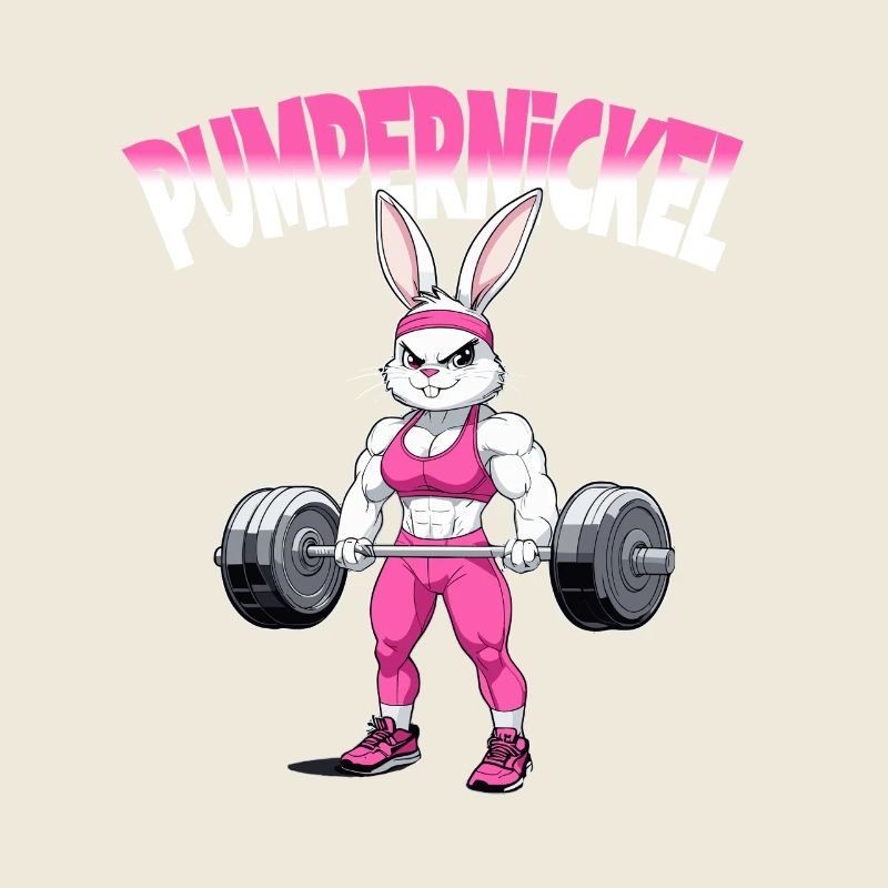 Lapin mignon dans la salle de sport avec puissance pumpernickel