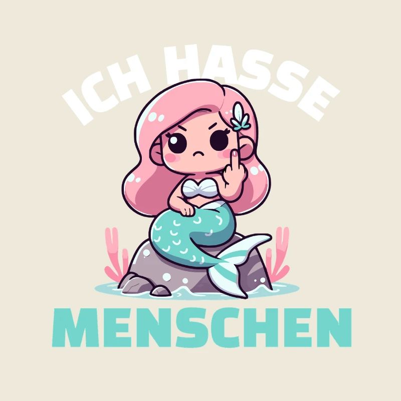 Freche Meerjungfrau mit einer Zynischen Botschaft