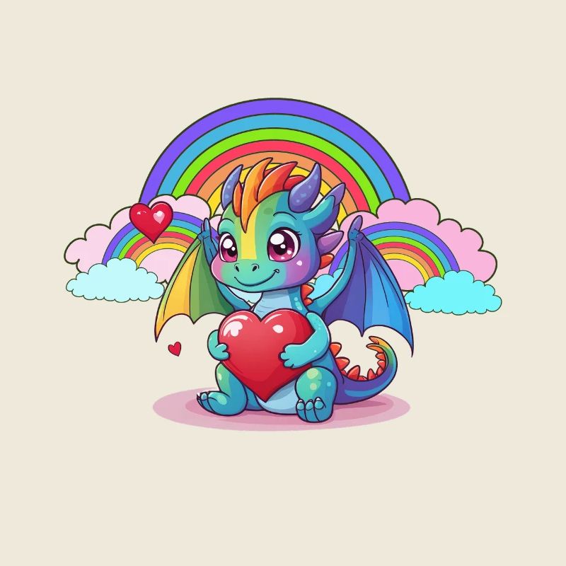 Drache Drachen Regenbogen Kinder Kind