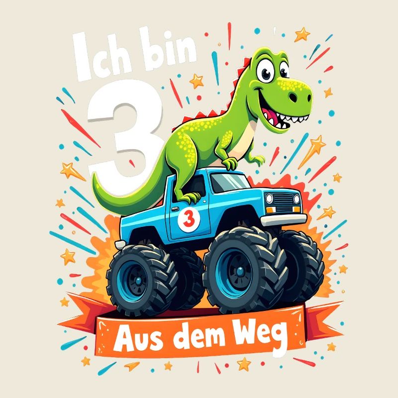 Dinosaurier 3. Geburtstag Monstertruck