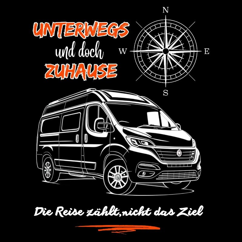 Camping Van Motorhome Saying with Compass