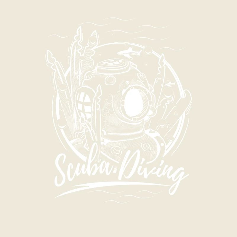 Diving Helmet Drawing - Diving, Shark