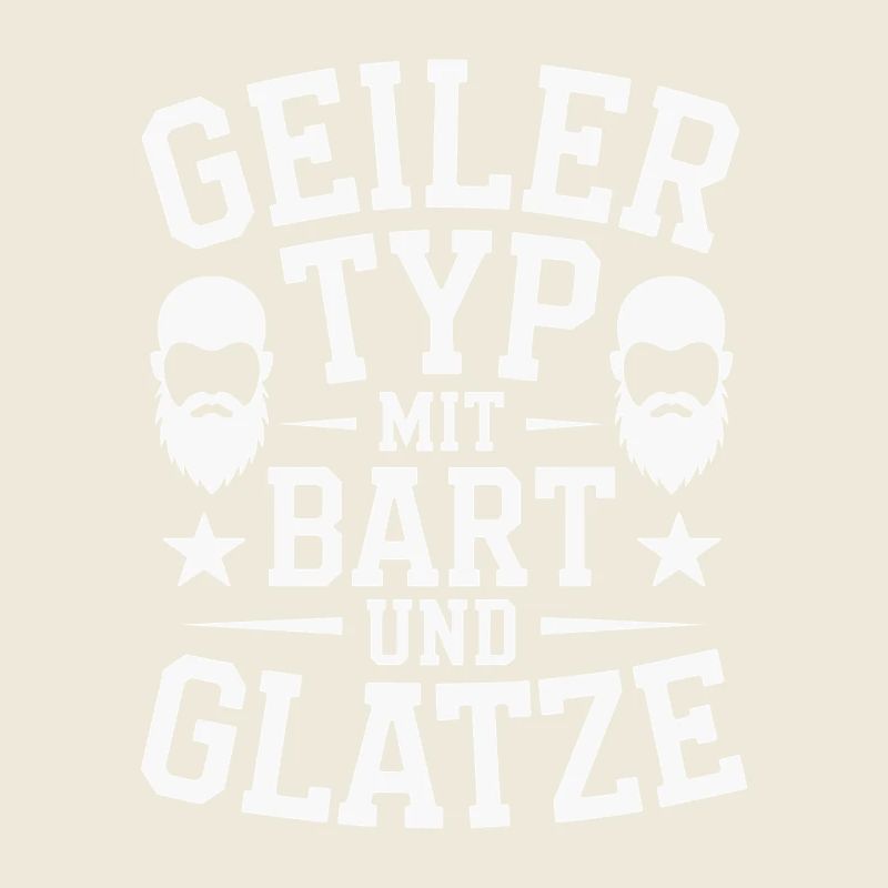 Geiler Typ Mit Bart & Glatze Glatzkopf Bartträger