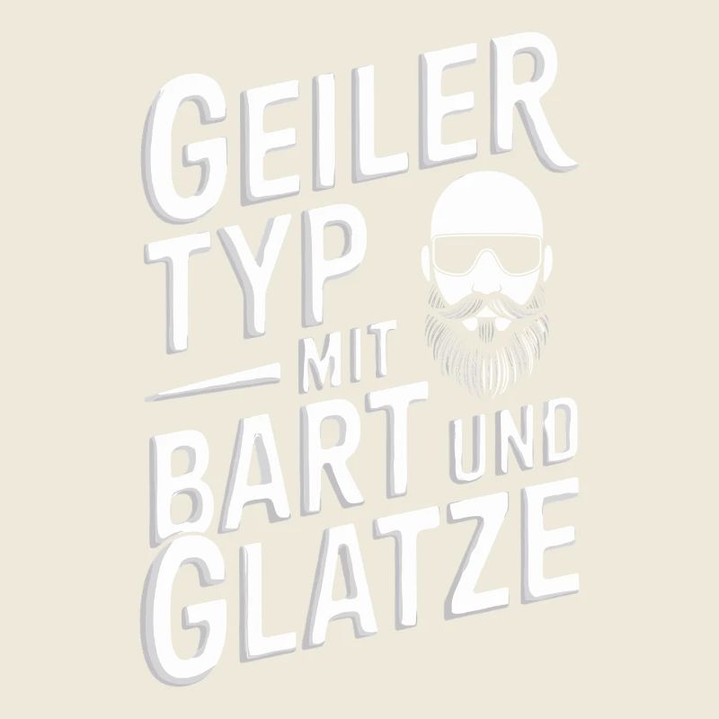 Geiler Typ Mit Bart & Glatze Glatzkopf Bartträger