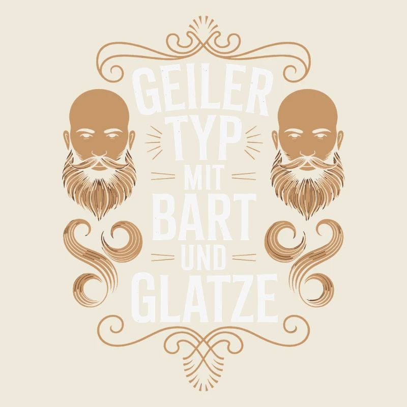 Geiler Typ Mit Bart & Glatze Glatzkopf Bartträger