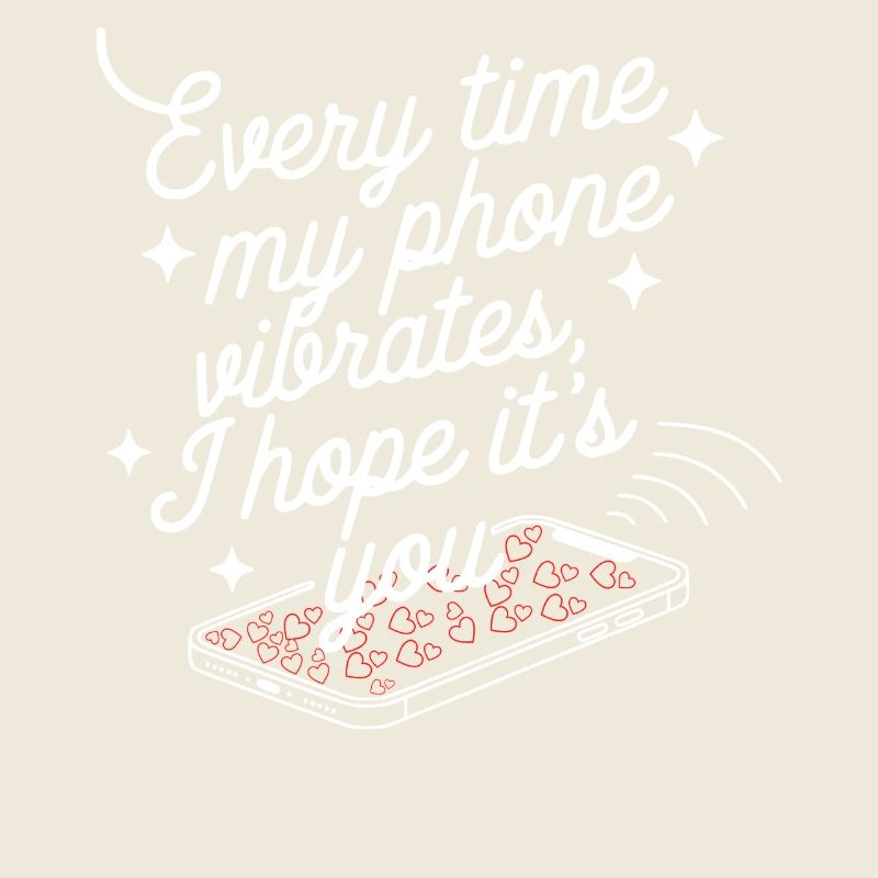 Simple Vibes - Conception de texte de téléphone propre avec des cœurs