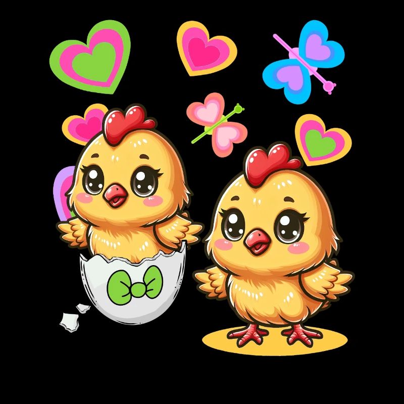 Retro Easter Egg Eggs Chick 80s 90s Kids