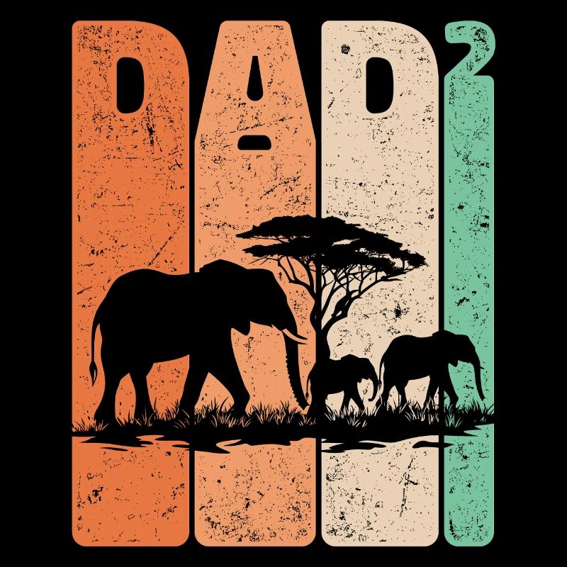 Vatertag Elefant Papa Hoch Zwei Kinder Geschenk