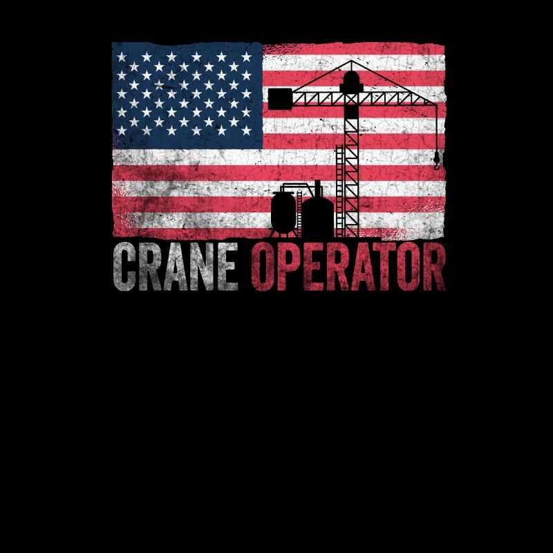 American Flag Crane Operator Pride