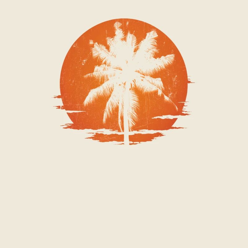 Distressed Sunset Palm Silhouette