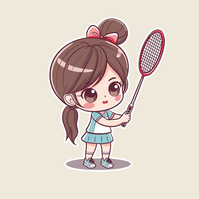 Badminton player comic