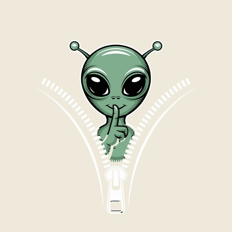 Drôle d’extraterrestre avec conception de fermeture éclair