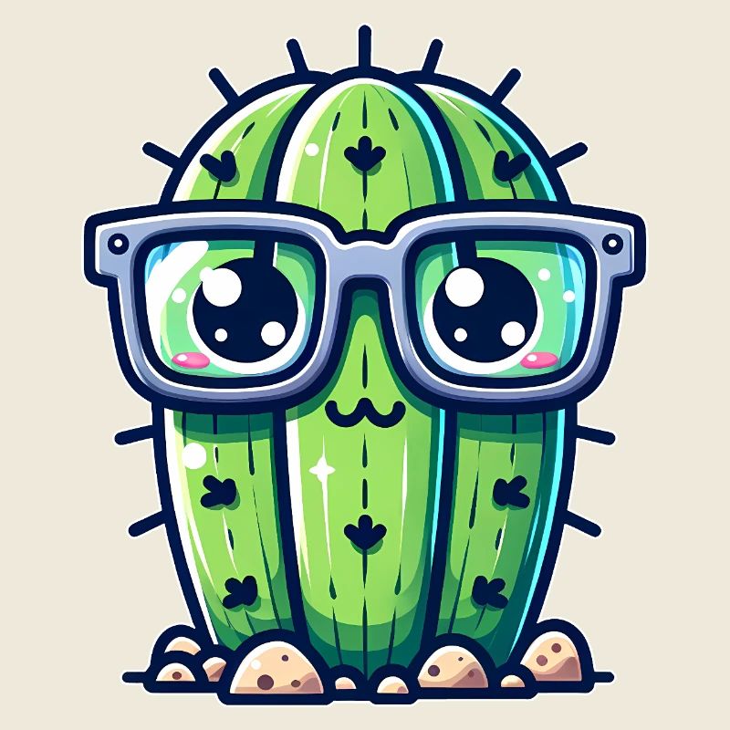 Cactus with glasses
