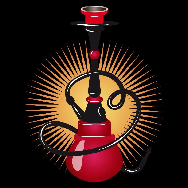 Chicha stylisée en rouge – design oriental moderne