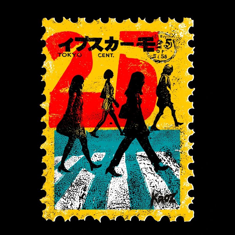 Tokyo Zebra Crossing – Retro Postage Stamp
