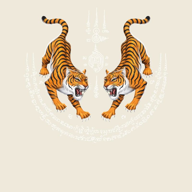 Thaïlande Sak Yant Thai Twin Tiger