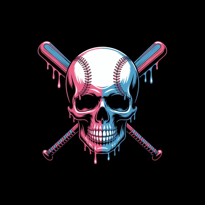 Baseball Skull Batte de Baseball
