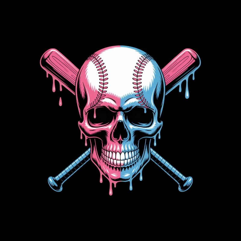 Baseball Skull Batte de Baseball
