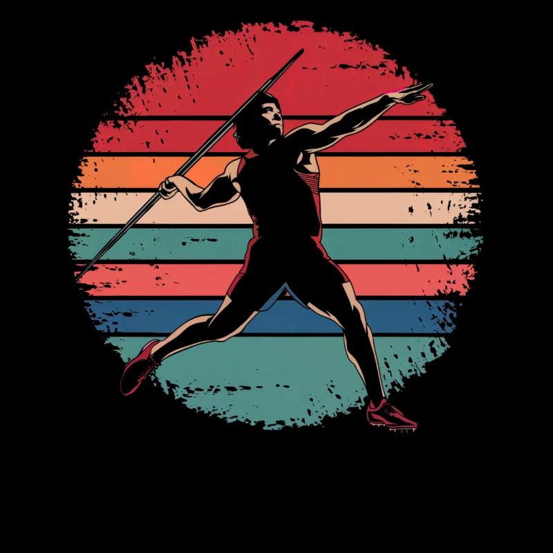 Rétro Vintage Javelot Lancer Athlétisme