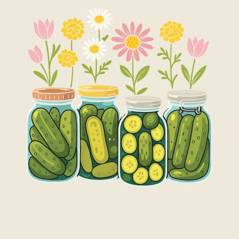Eingelegte Gurken Gläser Blumen Blumen Wohnkultur