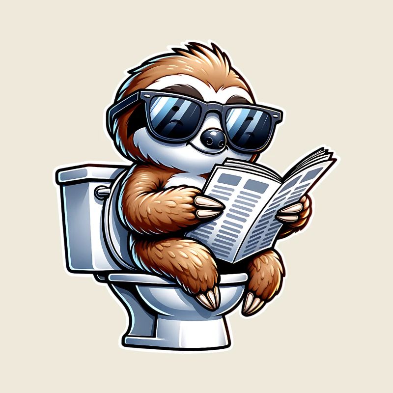 Sloth Toilet Newspaper