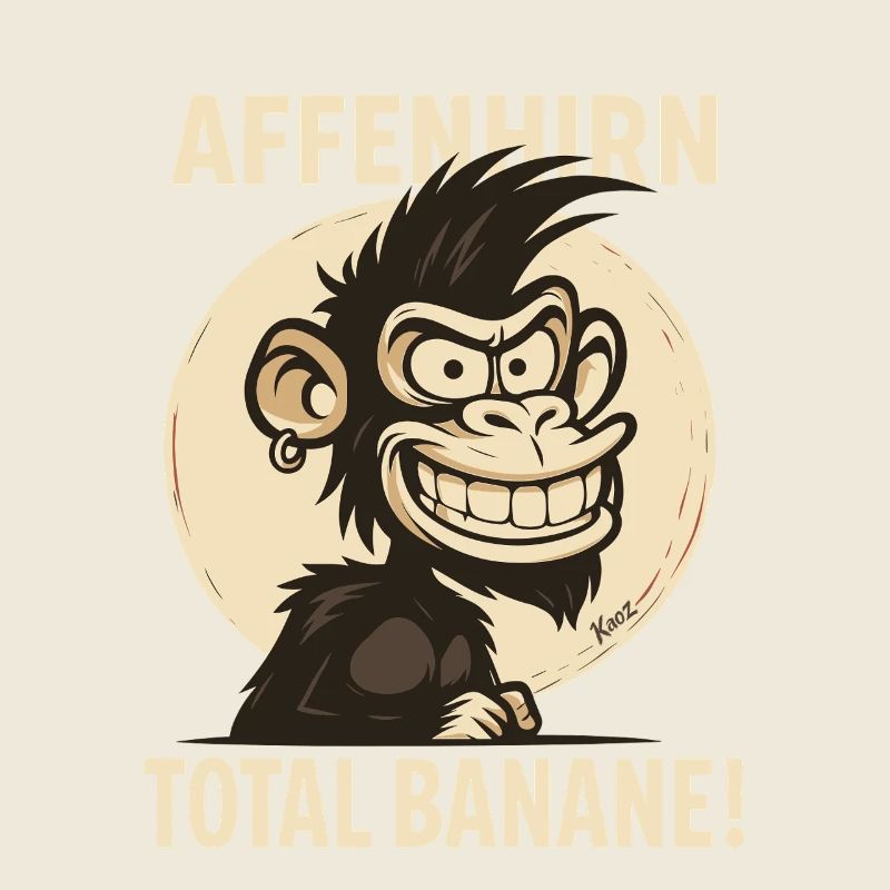 Monkey Brain - Singe de dessin animé de banane totale