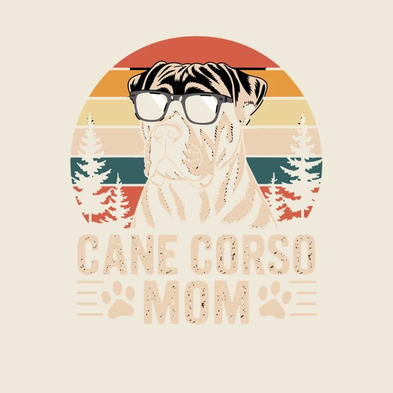 Fier Cane Corso Mama design rétro