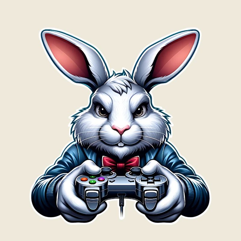 Bunny Rabbit Gamer Nerd de jeu