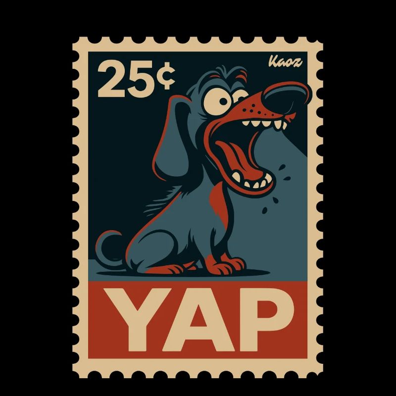 Comic Dackel auf Briefmarke mit Yap