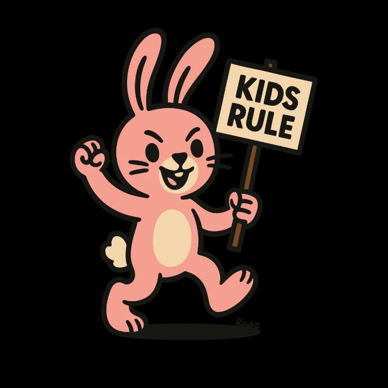 Lapin drôle avec bouclier enfants règle