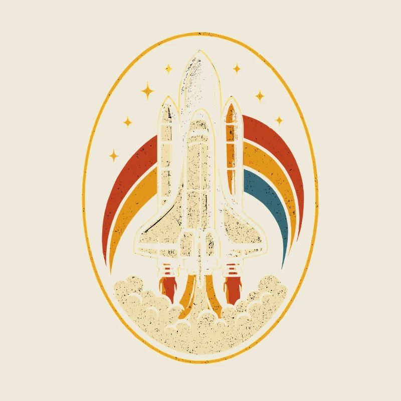 Navette spatiale rétro – lancement de fusée Vintage