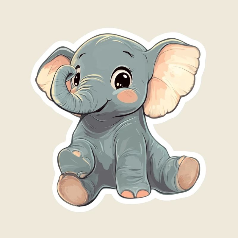 Éléphant mignon – idée cadeau pour les amoureux des animaux