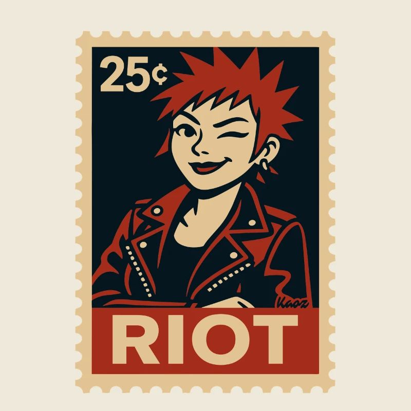 Femme punk avec une coiffure rousse