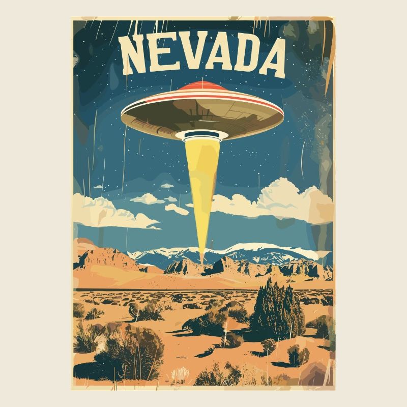 Nevada UFO Landscape Adventure Retro Inspiration