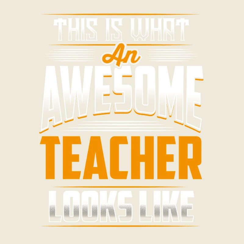 Awesome Teacher Human Collar Print