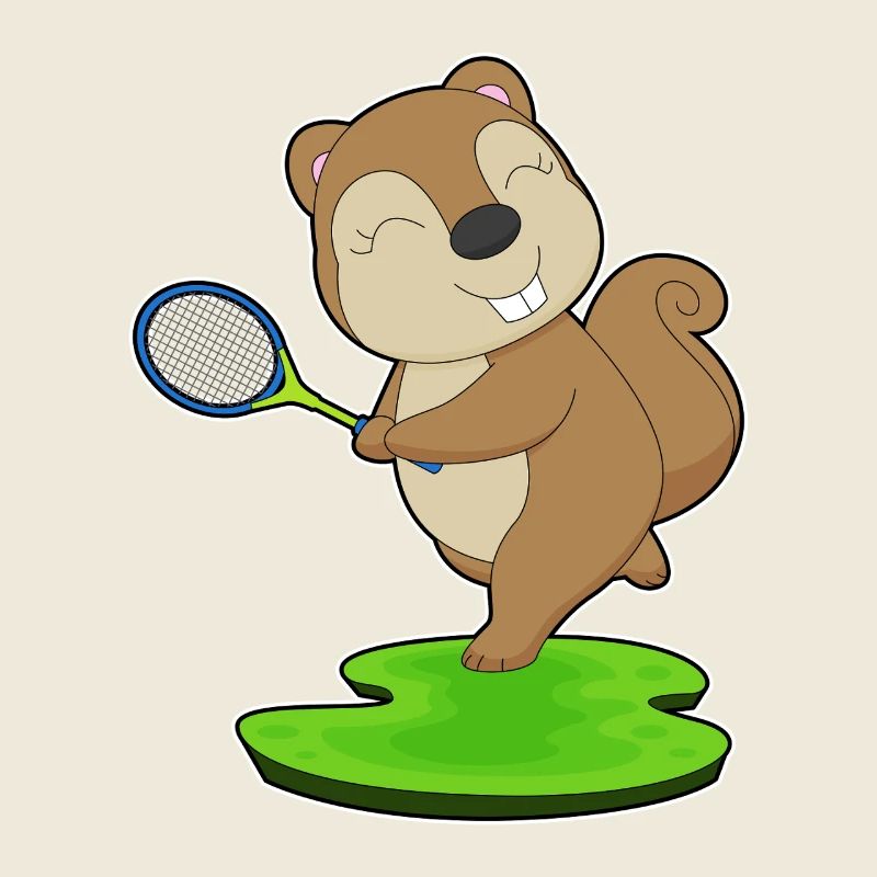 Eichhörnchen Tennis Tennisschläger