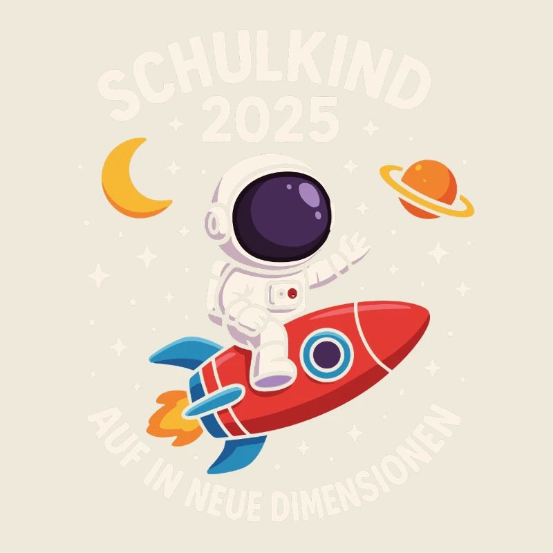 Schulkind 2025 Astronaut Rakete