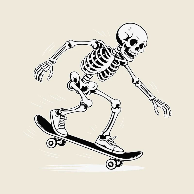 Skull Skeleton Skateboard Design