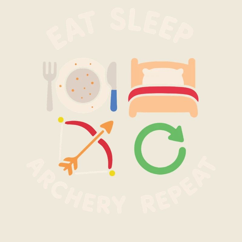 Eat Sleep Archery Repeat Funny Bogenschütze Bogen