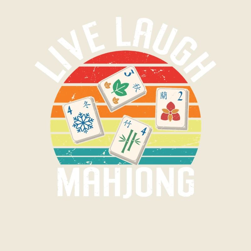 Retro Mah Jongg Spruch - Live Laugh Mahjong