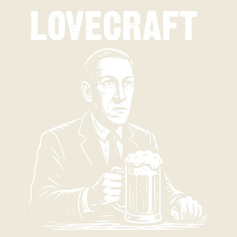 Lovecraft Inspired Retro Beer Illustration