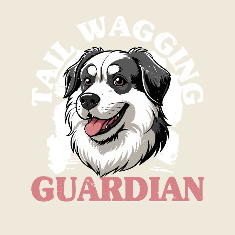 Gardien qui remue la queue du chien Alabai