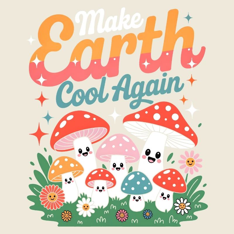 Make Earth Cool Again Champignon Kawaii Nature