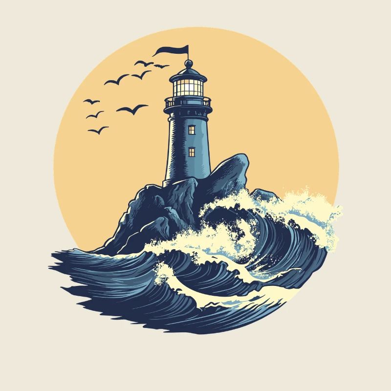 Leuchtturm auf stürmischer See